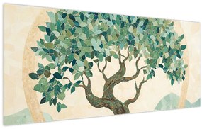 Kép – Elegáns mozaik fával (120x50 cm)