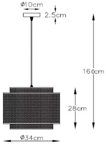 Lucide 02404/01/30 - Csillár zsinóron ORRIN 1xE27/60W/230V