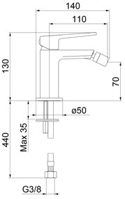 Sapho - Bidé csaptelep TURSI fényes króm