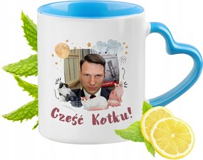 Sławomir Mentzen Kék Bögre Szív Alakú Füllel Ajándék