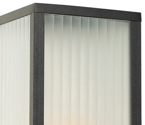 Okos kültéri állólámpa fekete bordázott üveggel 80 cm WiFi A60-nal - Charlois