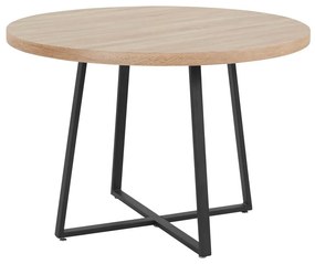Natúr színű kerek étkezőasztal tölgyfa dekoros asztallappal ø 110 cm Anja – Støraa