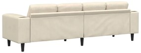 Szövet kanapé párnával Krém 208 cm Bársony anyag