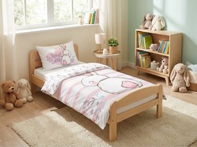 Pamut ágynemű babáknak BUNNY SWEET fehér Ágyneműhuzat mérete: 40 x 60 cm | 100 x 135 cm