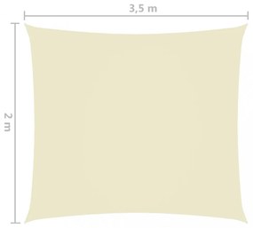 krémszínű téglalap alakú oxford-szövet napvitorla 2 x 3,5 m