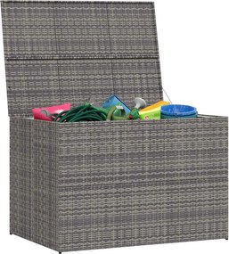 Szürke Polyrattan Kerti Tárolóláda 150 X 100 X 100 Cm