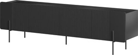 Malmi TV szekrény 200 cm - fekete matt / fekete lábak