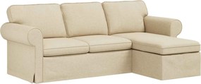 vidaXL Kanapé Krém 215 x 138 x 80 cm szövet