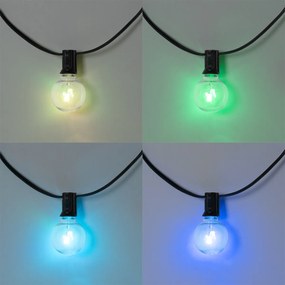 Kültéri fényfüzér 10m LED-del 10 lámpa RGBW napelemes - Russell