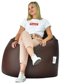 EMI körte formájú barna műbőr babzsák fotel