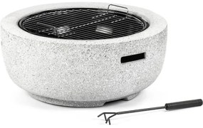 Fieldmann - Hordozható fa tábortűz rostéllyal fehér