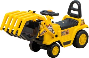 HOMCOM Ülős Ásó Játék Forgatható Állítható Kásával, Sziréna, Ülő Játék Digger, 30 kg-ig, Homok Digger Gyerekeknek 2-4 Éves Kori, Sárga | Aosom