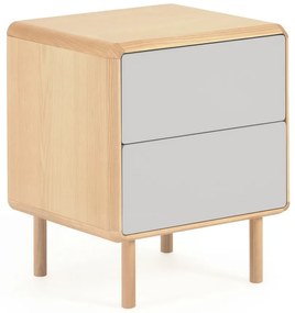 Szürke-natúr színű éjjeliszekrény Anielle – Kave Home