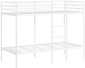 fehér acél emeletes ágy matrac nélkül 90 x 190 cm
