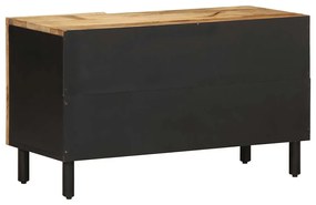 fekete tömör nyers mangófa TV-szekrény 80 x 33,5 x 46 cm