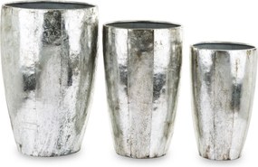 Fém kaspóvédő ezüst öregített kpl.3db-os szett kaspóvédő