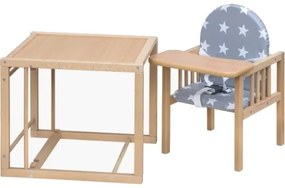 COSING - Viktória 2 az 1-ben gyerek étkezőszék, bükk/szürke
