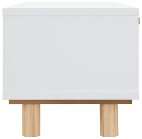 fehér szerelt fa és tömör fenyőfa dohányzóasztal 80x40x30 cm