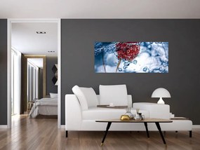 Kép - málna részlete a vízben (120x50 cm)