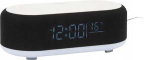 Ébresztőóra elektronikus Led asztali óra töltővel és Bluetooth-al fekete Vogue