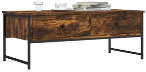Füstös tölgy színű szerelt fa dohányzóasztal 101 x 49 x 39,5 cm