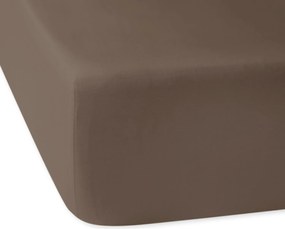 Szatén gumis lepedő 200x220 szépia egyszínű