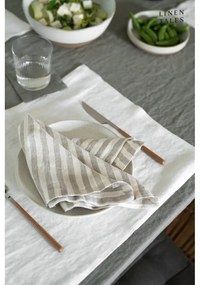 Len konyharuha 45x65 cm Natural White Stripes – Linen Tales