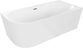 Luxury Mia szabadon álló fürdökád akril   jobbos  170 x 80 cm, fehér,  leeresztö  arany- 52691708000P-G Térben álló kád