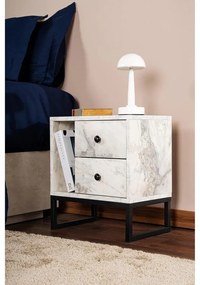 Éjjeliszekrény Glimmer - Fressia Marble, Fekete