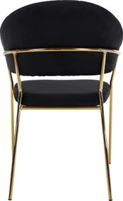 Design étkezőszék, fekete Velvet szövet/gold króm arany, DASMIN TYP 1