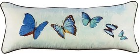 Kék pillangók párnahuzat, polyester, 25x70cm