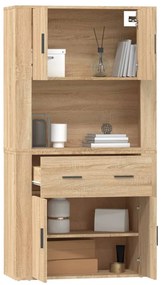 sonoma tölgy szerelt fa magasszekrény