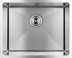 Inox Acél Mosogató 44x54 CM Függesztett Süllyesztett Szifonnal