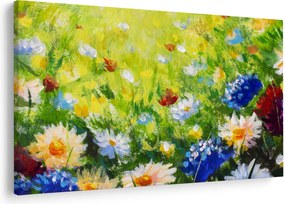 Virágzó rét képe, olajfestmény (90x60 cm)