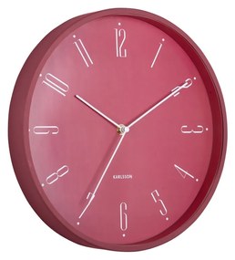 Karlsson 5988RD dizájner falióra, sötét rózsaszín,átmérő 30 cm