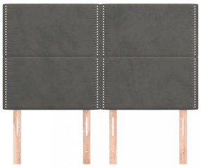 4 db sötétszürke bársony fejtámla 72 x 5 x 78/88 cm
