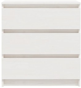 Fehér tömör fenyőfa éjjeliszekrény 60 x 36 x 64 cm