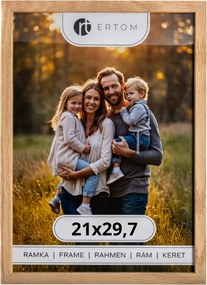 Fa képkeret 21x29,7 A4 természetes modern üveg