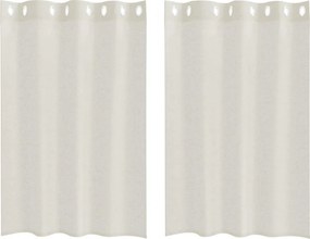 vidaXL Voile Függöny függönyökkel 2 pcs Krém 140 x 140 cm Poliészter