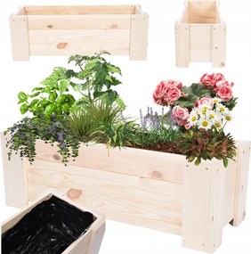 Virágágyás fa virágláda nagy terasz erkély 30x90x30 Fólia