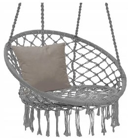 BOHO kerti függőfotel, 80 x 60 x 120 cm, szürke