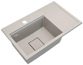 Gamma Quadro 8151, 1 rekeszes gránit mosogató 800x500x220 mm, bézs, GMA-ZLE000189