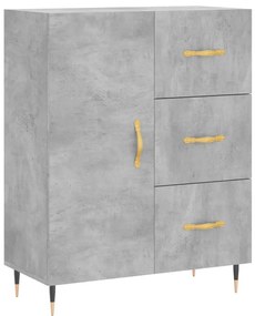 betonszürke szerelt fa magasszekrény 69,5 x 34 x 180 cm
