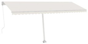 Krémszínű kézzel kihúzható LED-es napellenző 500x350 cm