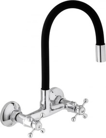 Erga Botar, mosogató csaptelep rugalmas kifolyóval, fekete-króm, ERG-YKA-BZ.BOTAR-BLK