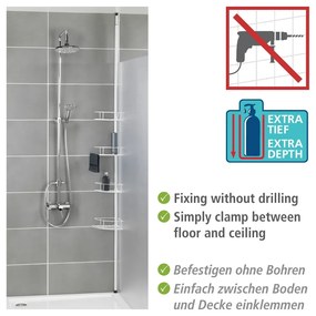 Fehér teleszkópos rozsdamentes acél fürdőszobai sarokpolc Dolcedo – Wenko