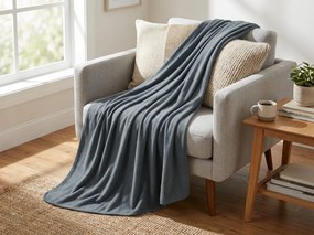 Fleece pléd MELVIRA DUO, sötétszürke Méret: 150 x 200 cm