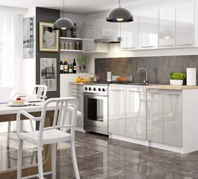 Alsó konyhaszekrény Ozara S60 3SZ (fehér + fényes fém) . Akció -15%. 1071120