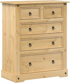 vidaXL Corona tömör fenyőfa komód 92x48x114 cm