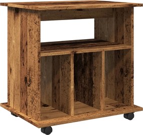 vidaXL antik fa színű szerelt fa kerekes szekrény 60 x 45 x 60 cm